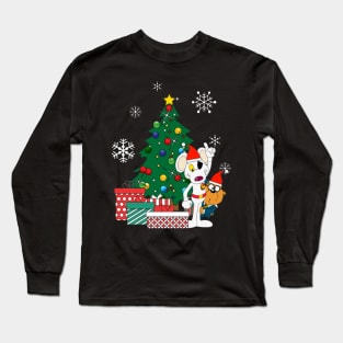 Danger Mouse And Penfold Around The Christmas Tree Long Sleeve T-Shirt